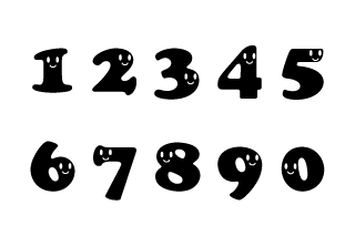 Smile Number Chart Black and White