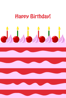 Strawberry cake birthday card