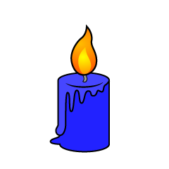 Simple Thick Blue Candle