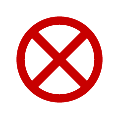 Cross Prohibition Sign