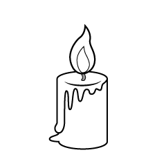 Simple Thick Candle Black and White