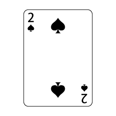 Tres de corazones de cartas de juego