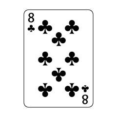 Eight of Clubs Playing Card