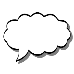 Cute Cloud Speech Bubble with Shadow