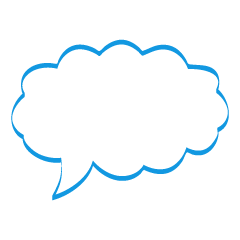 Cute Cloud Speech Bubble with Color Line