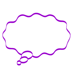 Thought Speech Bubble with Color Line