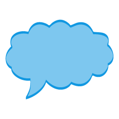 Cute Cloud Speech Bubble with Color