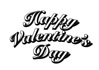 Valentine Typography Black and White