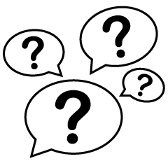 Question Mark Speech Bubbles Black and White