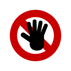 No hand Touch Sign