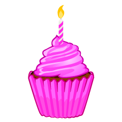 Pink Birthday Cupcake