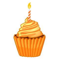 Cupcake de Cumpleaños Naranja