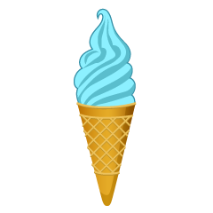 Light Blue Soft Serve Ice Cream