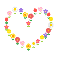 Cute Wildflowers Heart Wreath