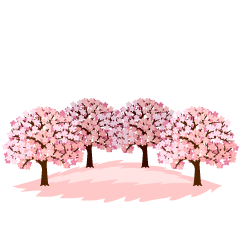 Árbol de Flores de Cerezo Adorable con Pétalos Cae