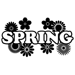 SPRING Text Black and White