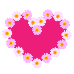 Pink Daisy Heart Wreath