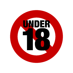 No Under 18 Year Old Sign